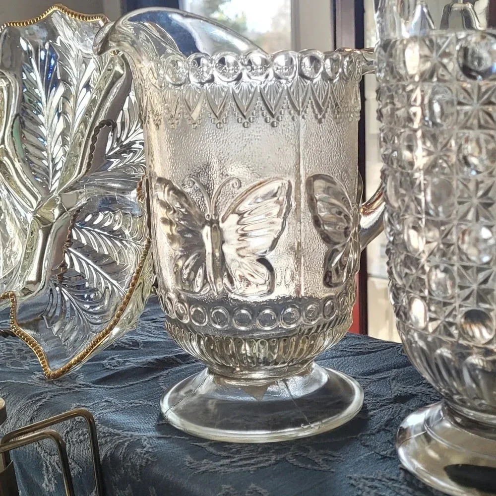 United States Glass ,Butterfly Pitcher circa pre 1904